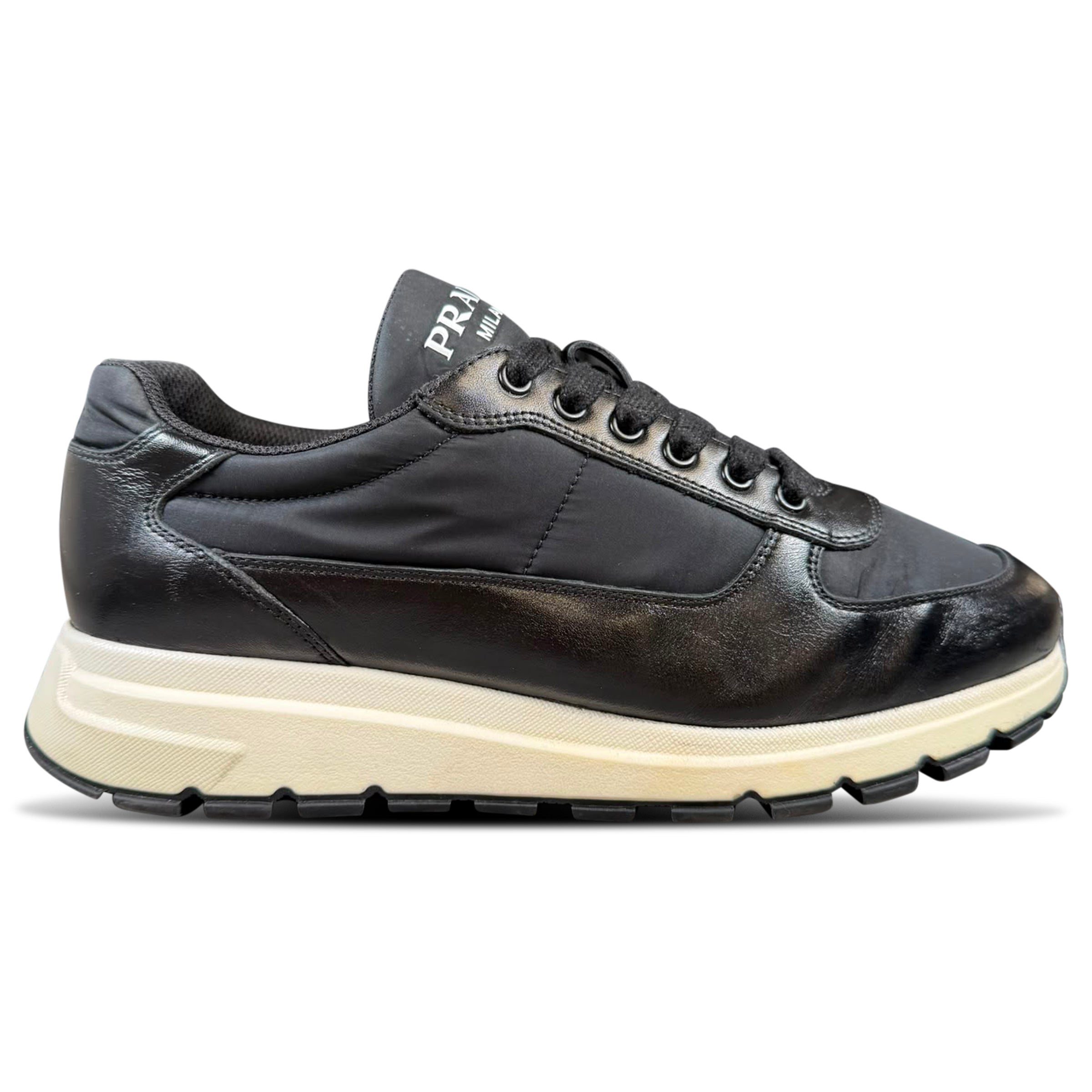 Prada Prax Leather Low Trainer - UK 8