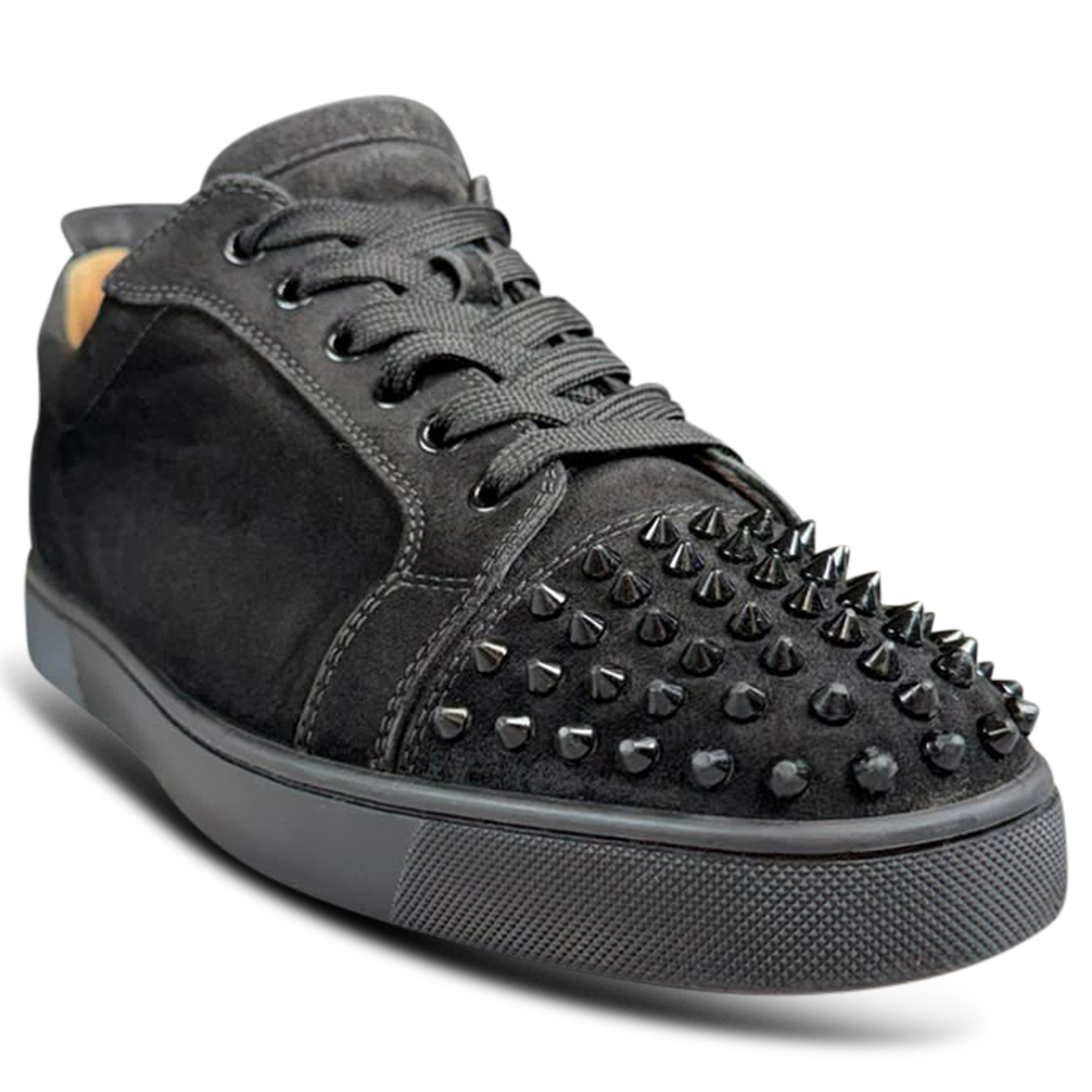 LOUBOUTIN JUNIOR SPIKES BLACK UK 10.5 (Fits 11) | PRE OWNED