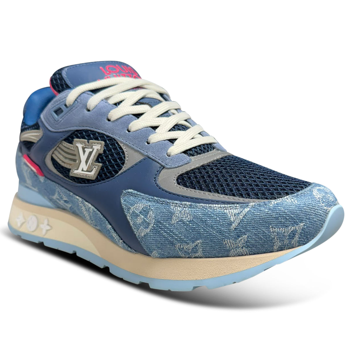 LOUIS VUITTON RUN AWAY BLUE DENIM / PINK - UK 7 (fits 8) | PRE OWNED