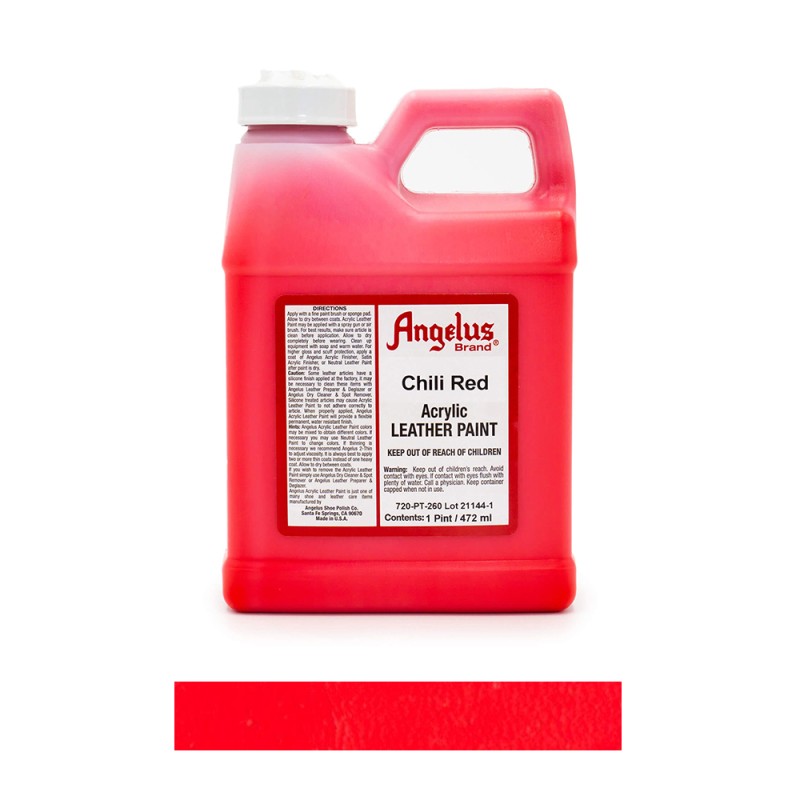 Angelus Acrylic Leather Paint Bottle Chili Red 260