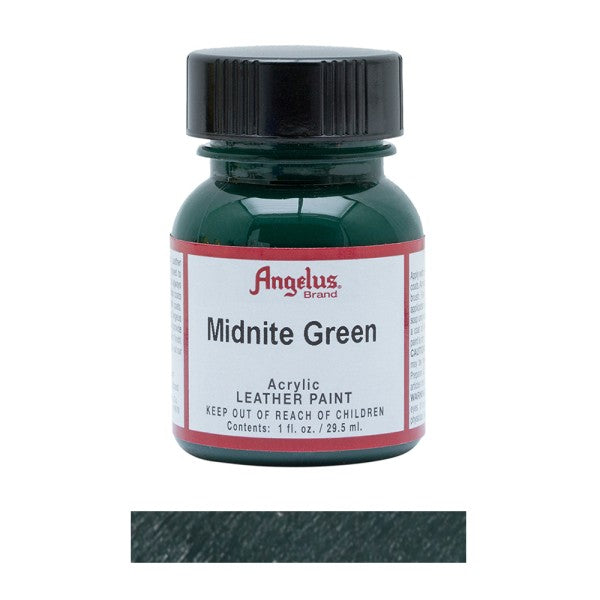 Angelus Acrylic Leather Paint Bottle Midnight Green 052