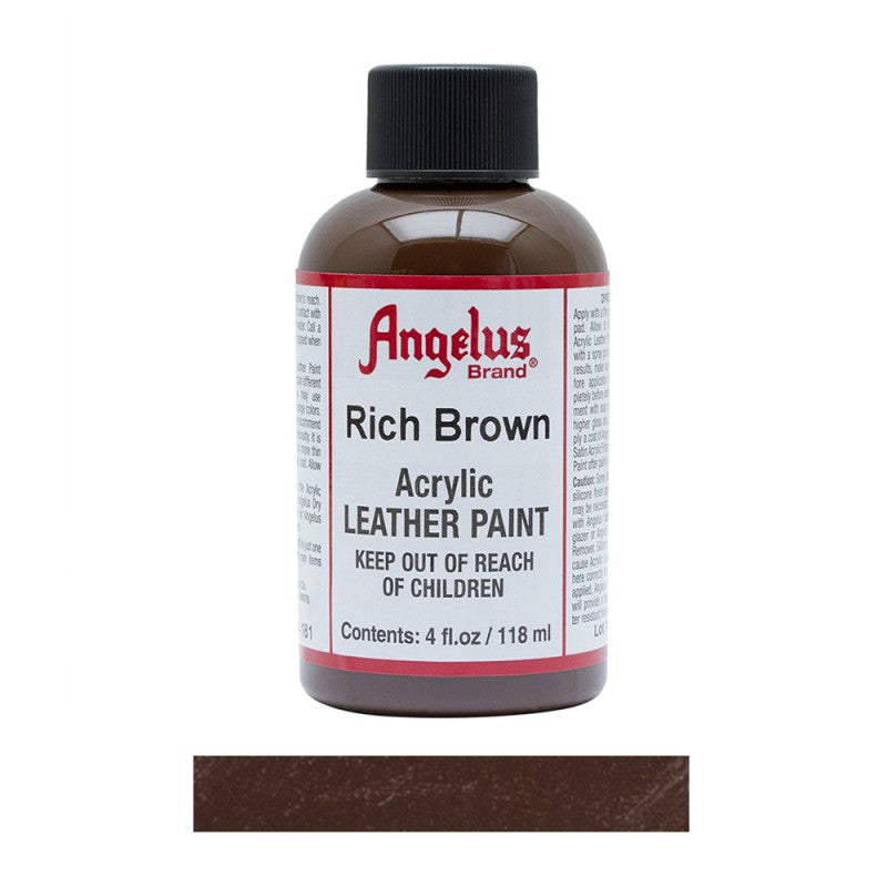 Angelus Acrylic Leather Paint Bottle Rich Brown 181