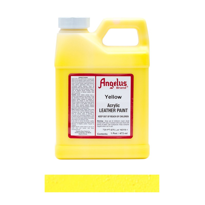 Angelus Acrylic Leather Paint Bottle Yellow 075